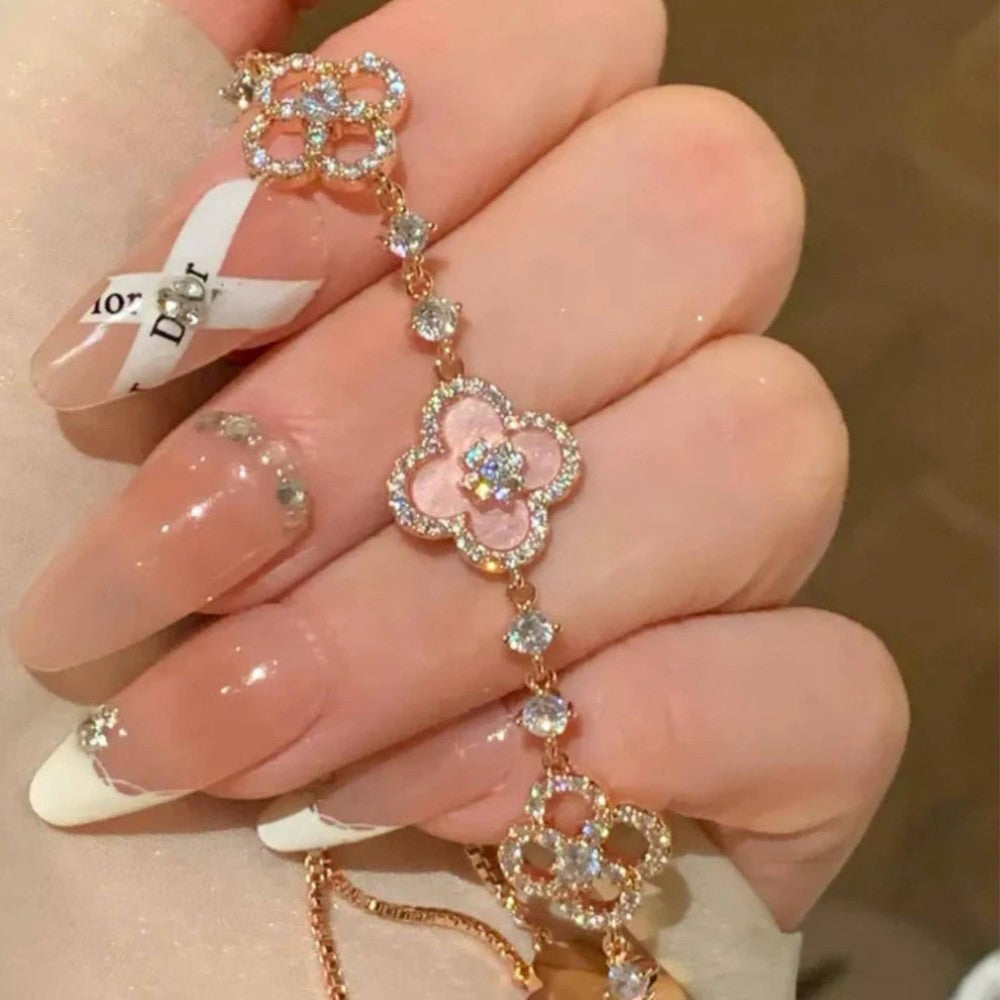 Floral Crystal Rose Gold Bracelet Perfect For Mothers Day