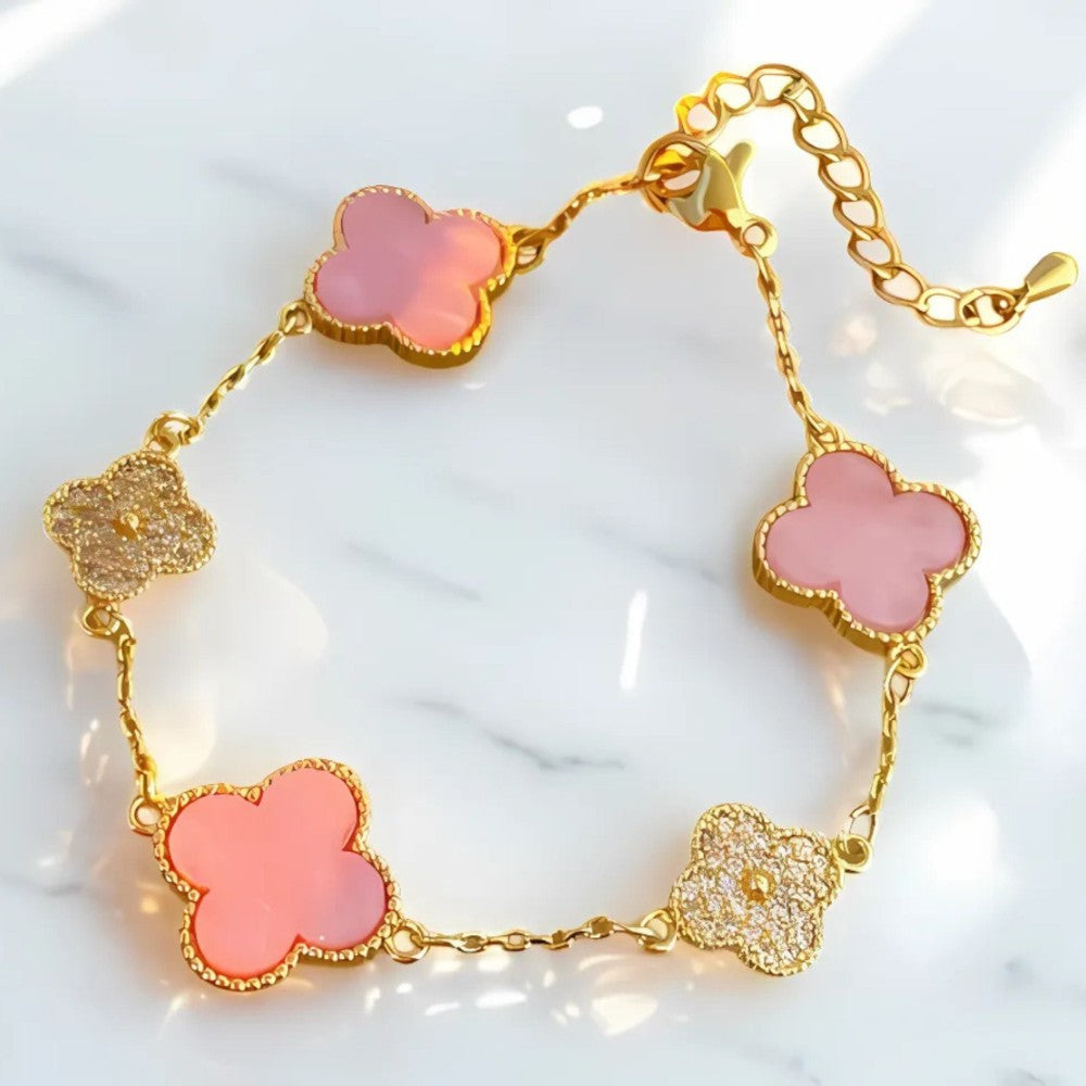 Floral Crystal Rose Gold Bracelet Perfect For Mothers Day