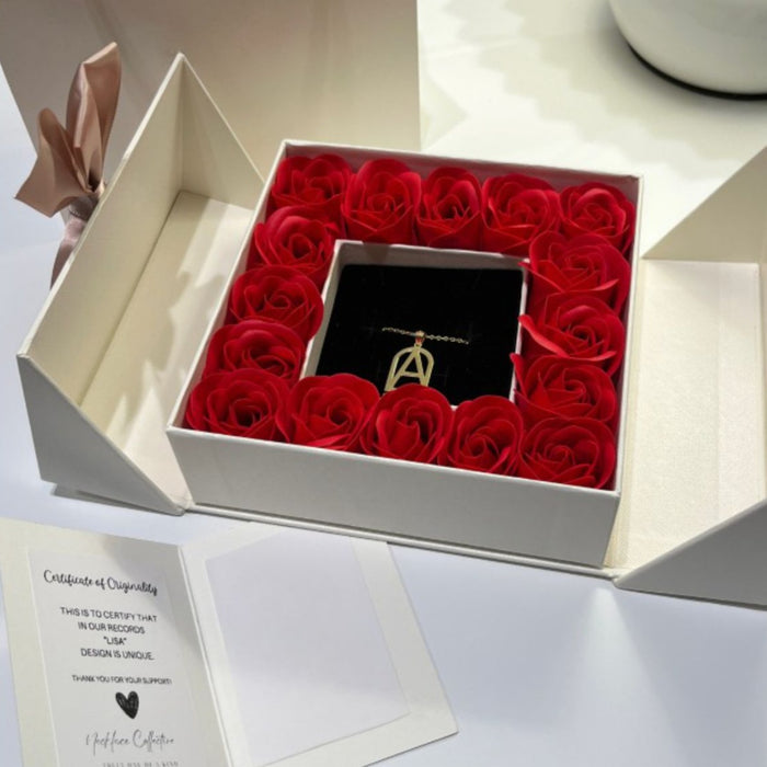 Custom Rose Gift Box Name Logo Necklace