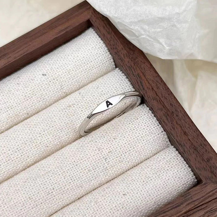Silver Initials Signet Ring