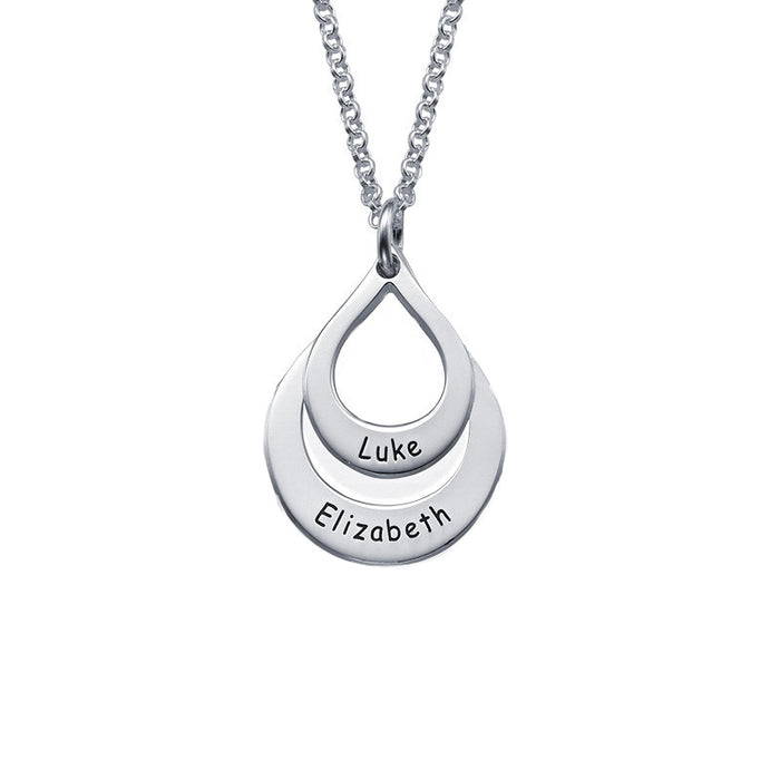 Personalized Water Drop Pendant Necklace