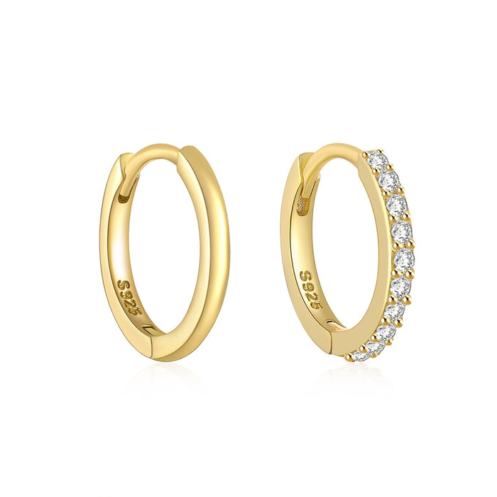 Sterling Silver Zircon Round Earring