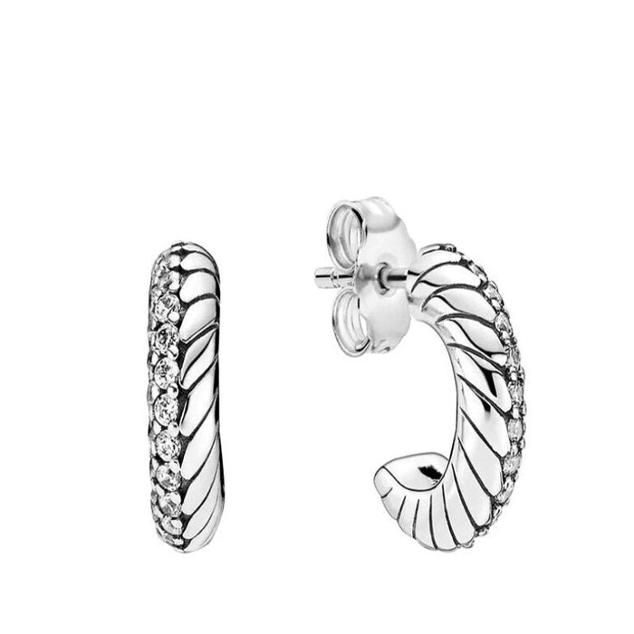 Silver Charm Double Hoop Earrings For Women