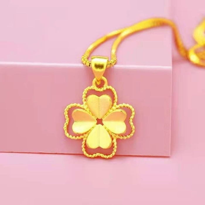 18K Gold Color Lucky Clover Pendant