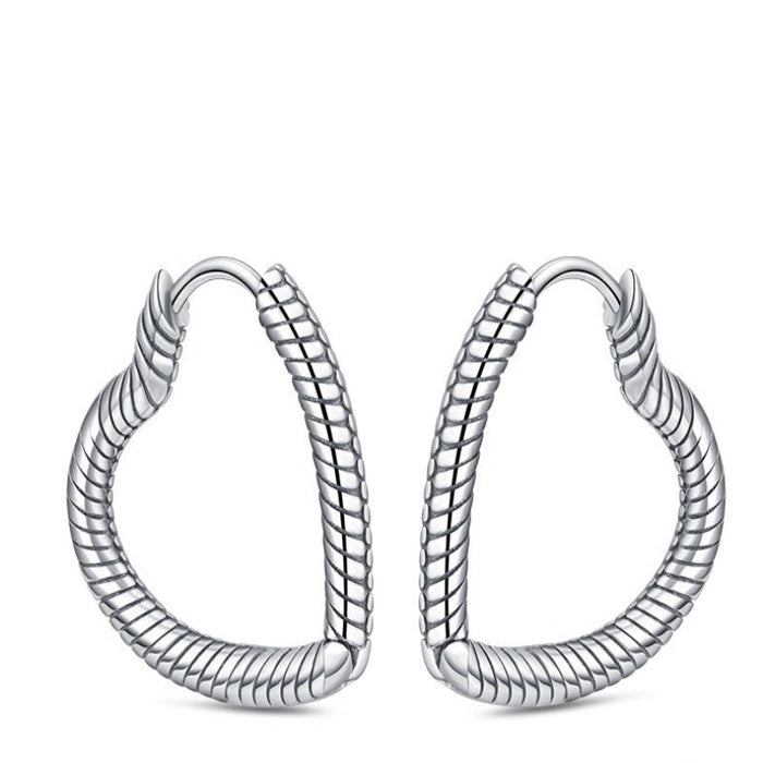 Sterling Silver Charm Double Hoop Earrings For Women