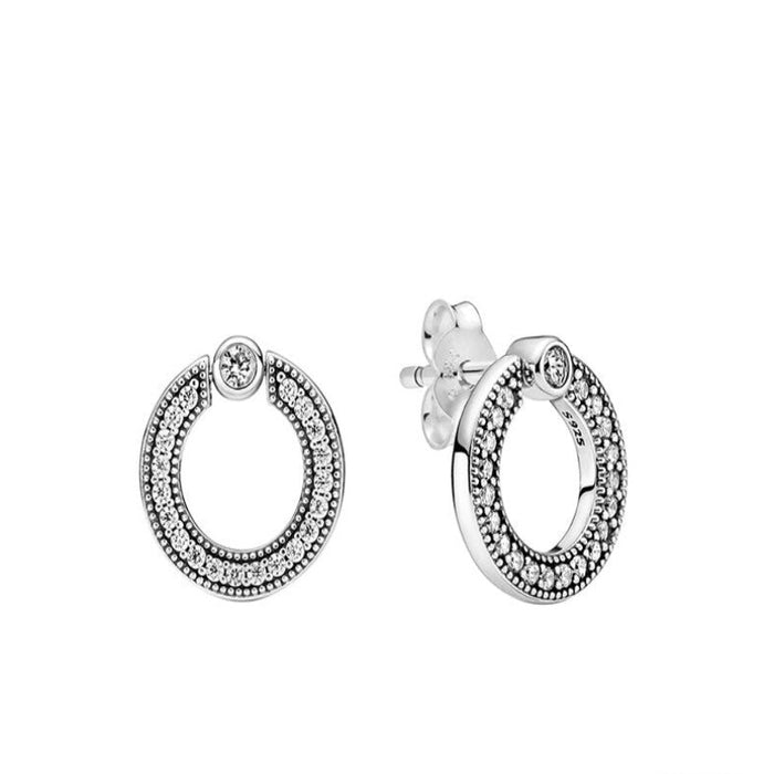 Silver Double Hoop Earrings For Women