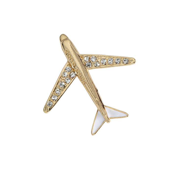 Men's Airplane Brooch Collar Pin