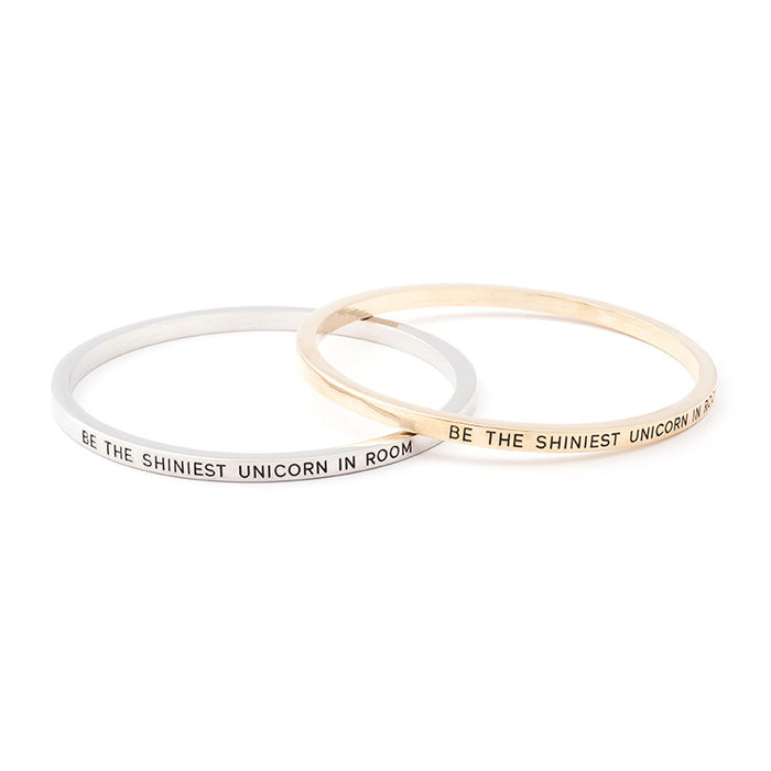 Be the Shiniest Unicorn in Room Engraved Bangle - Ashley Jewels - 3