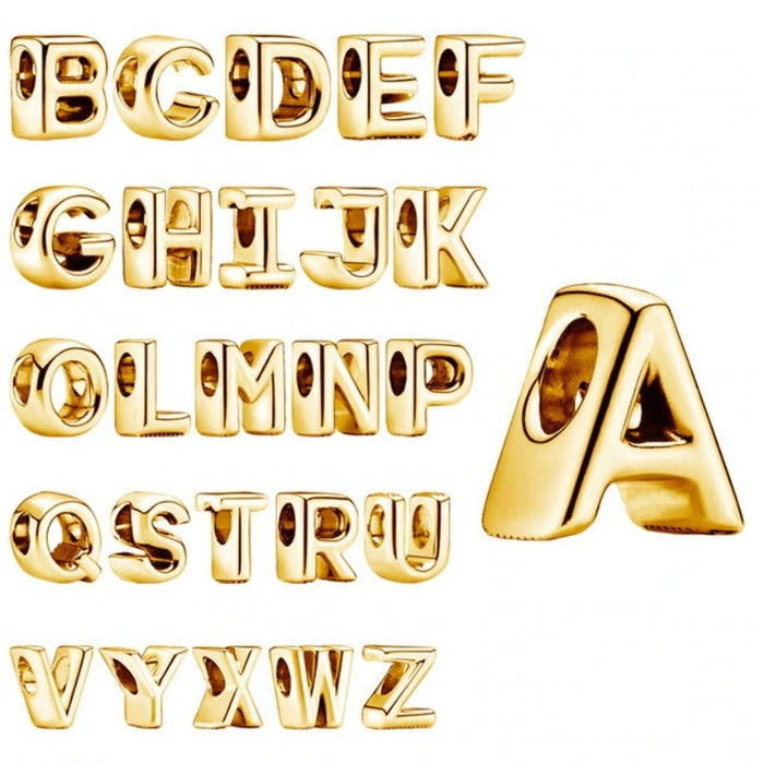 Sterling Silver Alphabet Stylish Charm DIY Jewelry