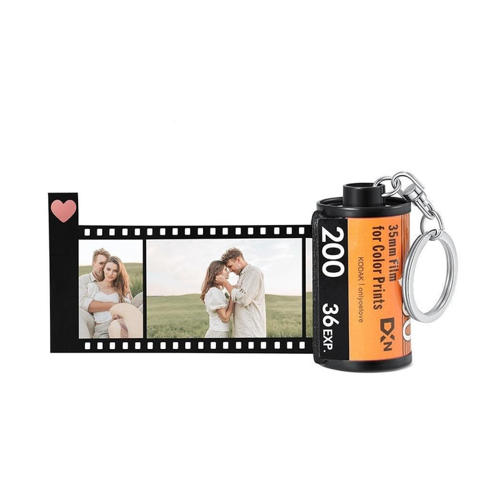 Personalized 10 Pcs Photos Print Film Roll Keychain Couple Gifts Stainless Steel DIY Photo Keyring Custom Valentines Day Gift