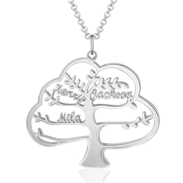 Custom Family Tree Name Necklace Personalized Tree of Life Nameplate Pendant Fine Jewelry Gifts