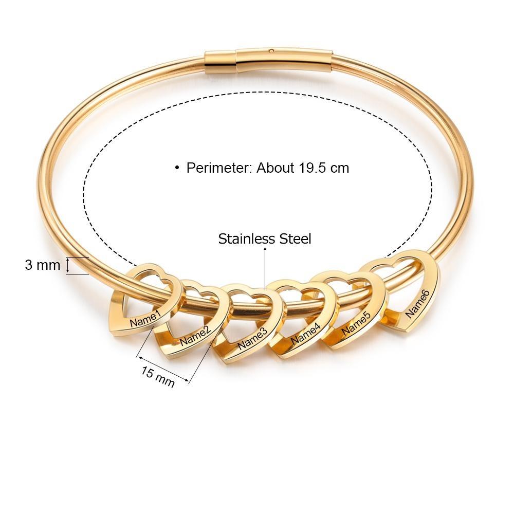 Heart On My Sleeve - 6 Name Customized Bracelet