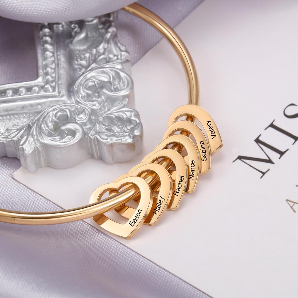 Heart On My Sleeve - 6 Name Customized Bracelet