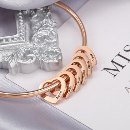 Heart On My Sleeve - 6 Name Customized Bracelet