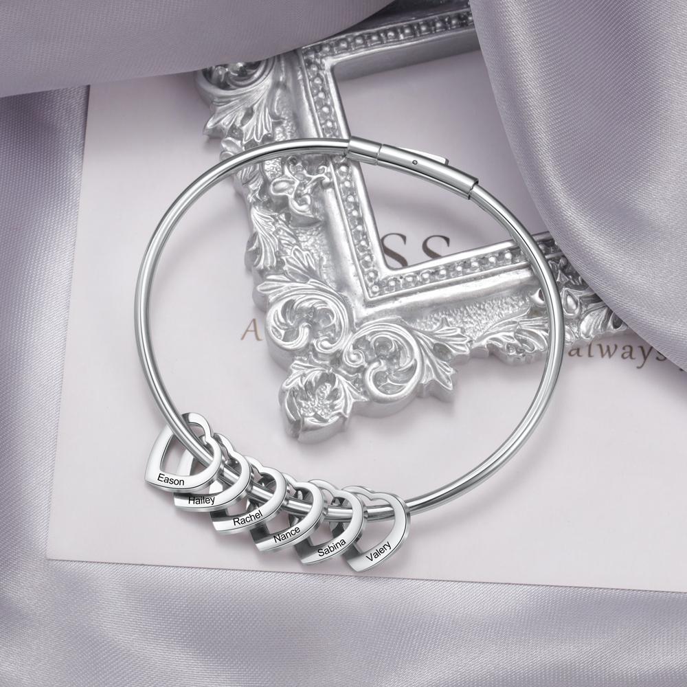 Heart On My Sleeve - 6 Name Customized Bracelet