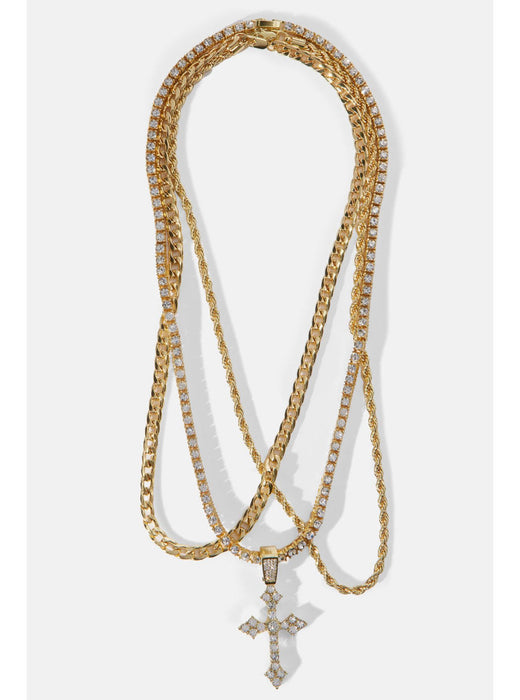 Piece Of 3 Chain Necklace