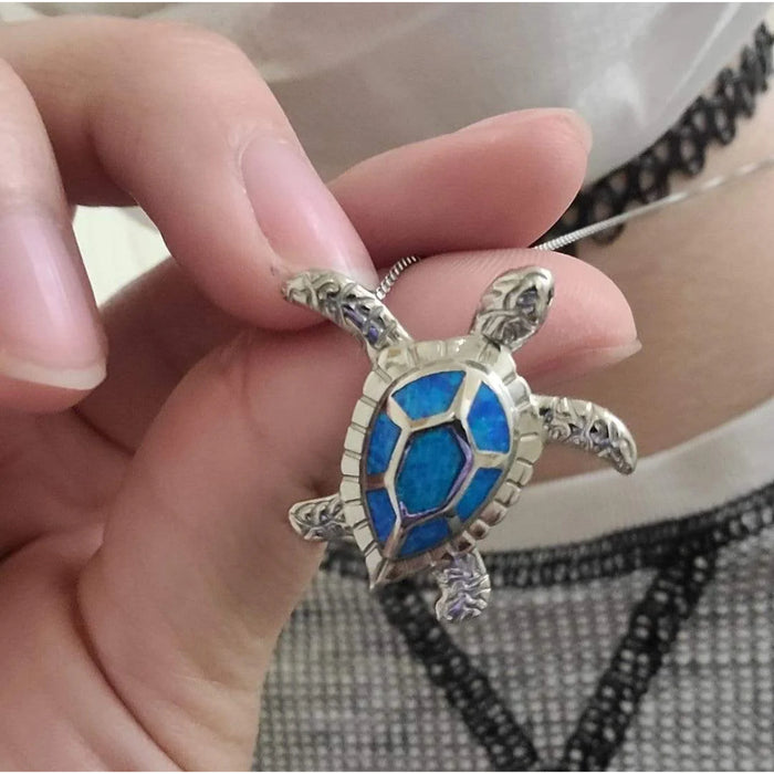 Turtle Pendant Necklace With Led Box