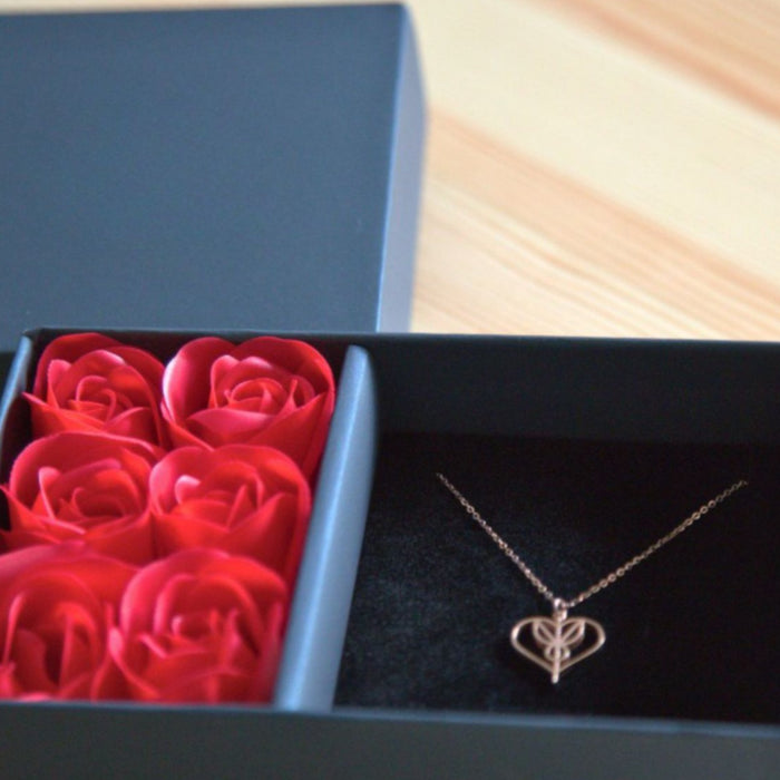 Custom Rose Gift Box Name Logo Necklace