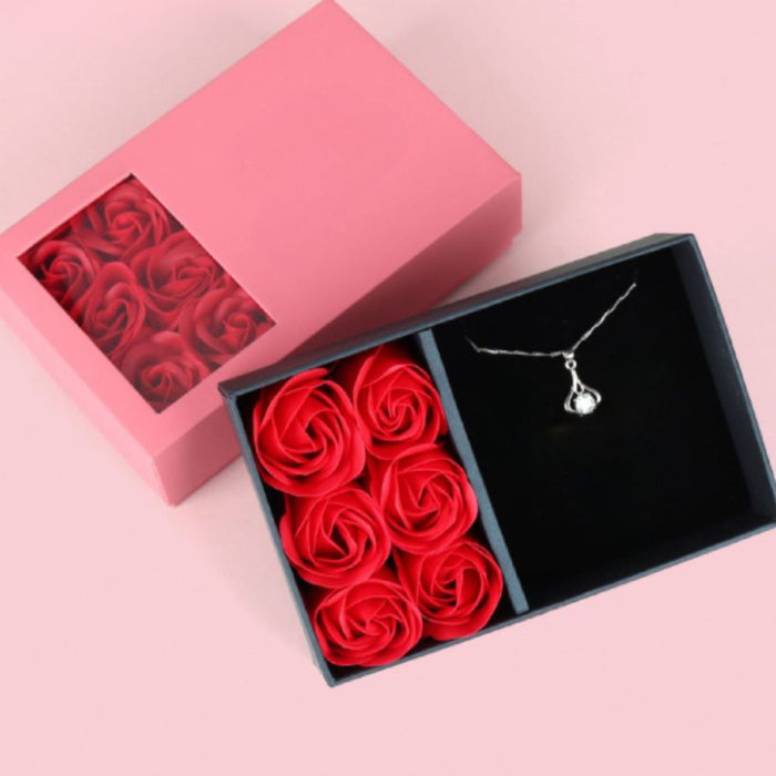 Custom Rose Gift Box Name Logo Necklace