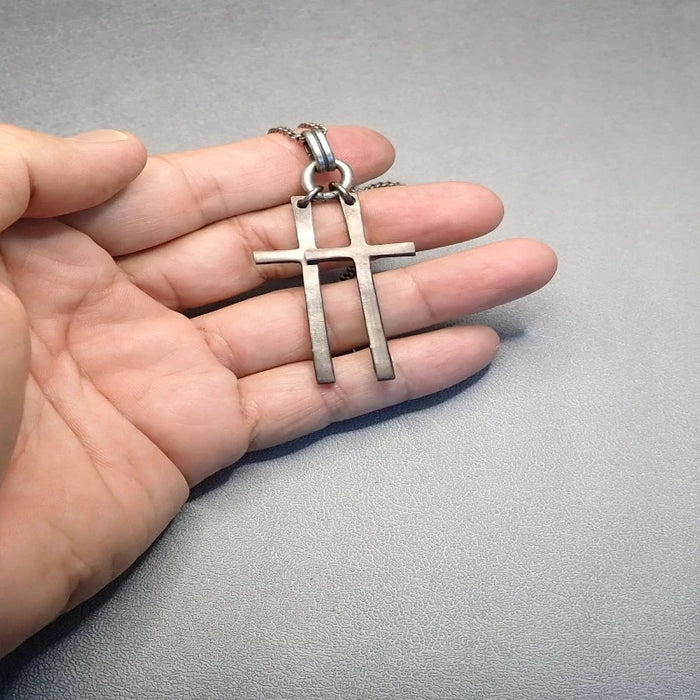 Double Cross Necklace