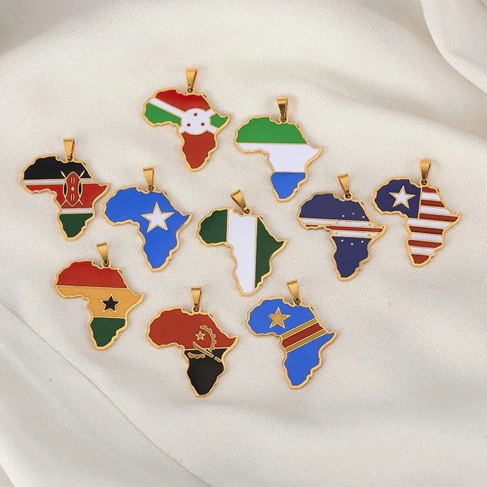 African Countries Map Pendant