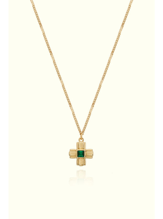 Emerald Cubic Stone Necklace