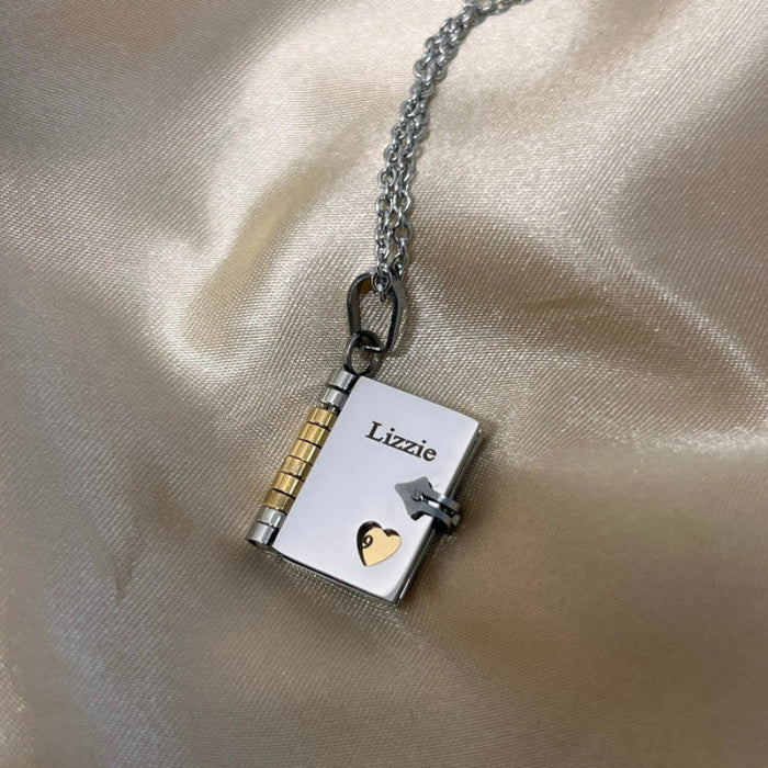 Personalized Book Patterned Necklace