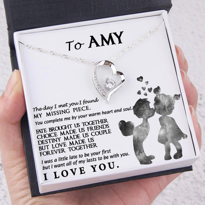 Personalized Cordate Shape Necklace With Box