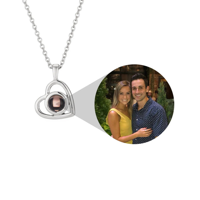 Personalized Cordate Shaped Photo Necklace