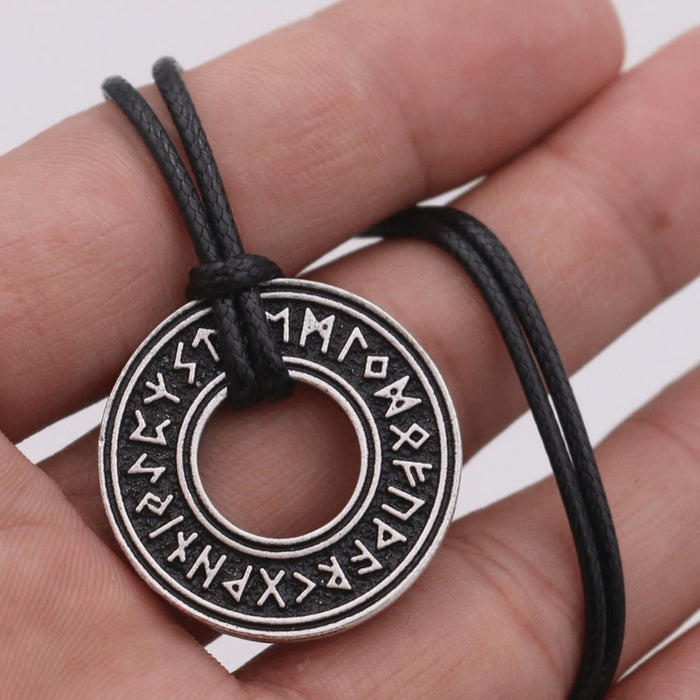 Rune Round Pendant Necklace