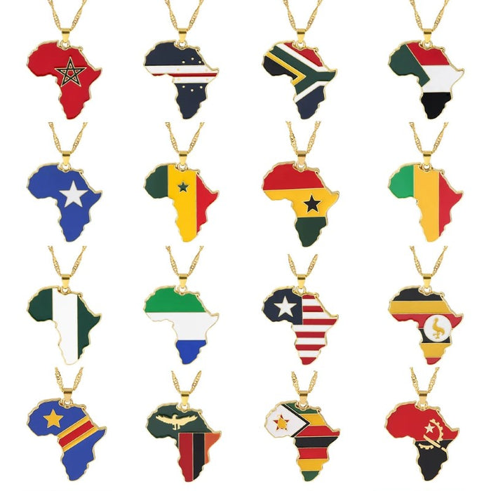 African Countries Map Pendant