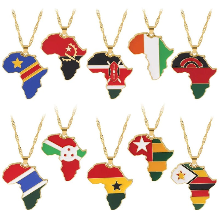 African Countries Map Pendant
