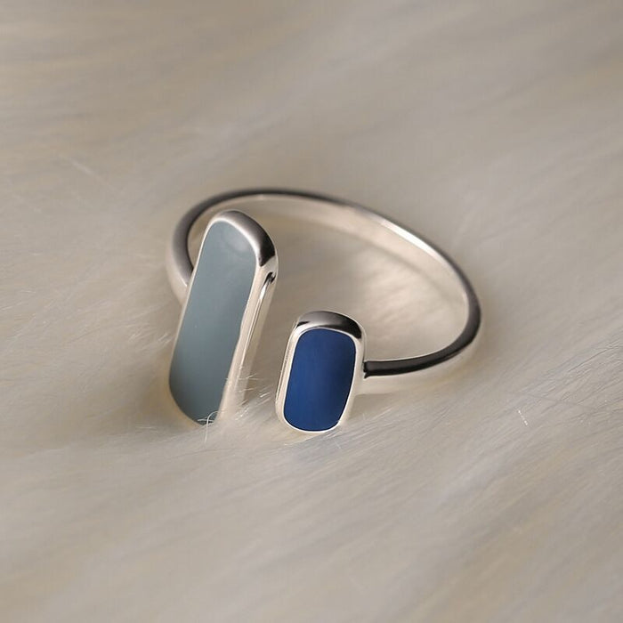 Sterling Silver Plated Blue Stone Rings