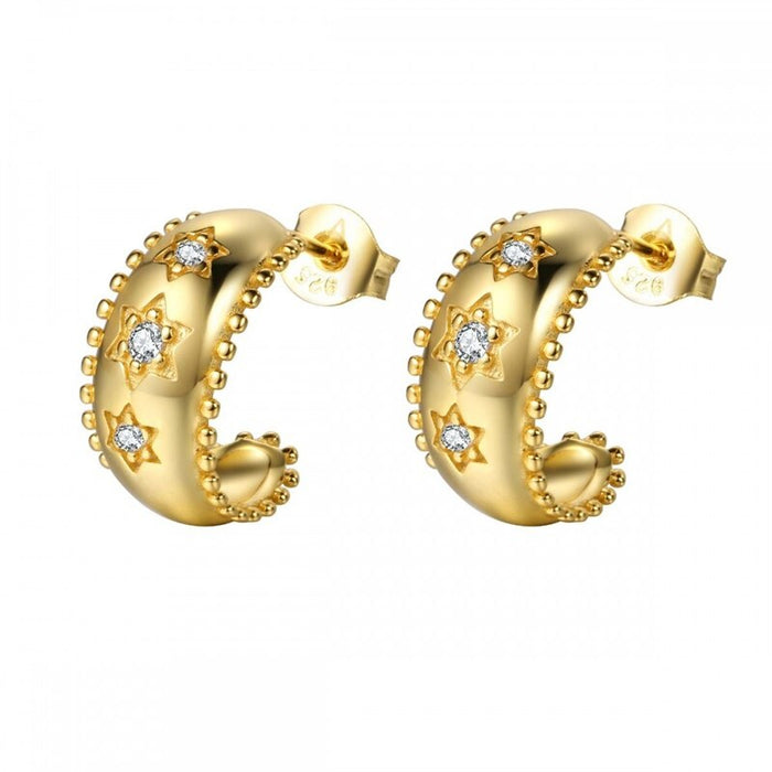 Gold Plated Hoop Earrings Set