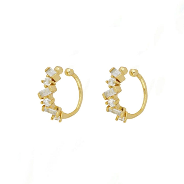 Gold Plated Hoop Earrings Set
