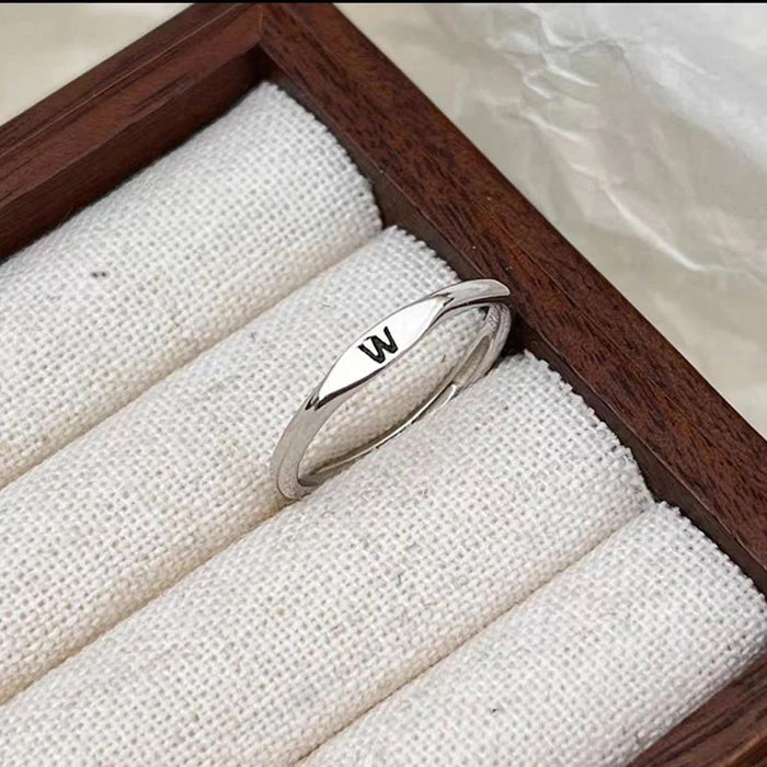 Silver Initials Signet Ring