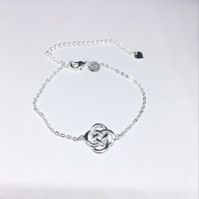 Sterling Silver Knot Anklet For Women