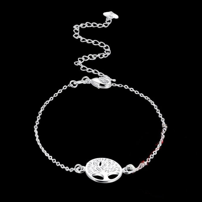 Sterling Silver Tree Of Life Anklet For Women