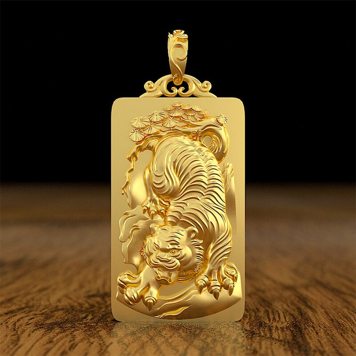 Men's Zodiac Mountain Tiger Pendant