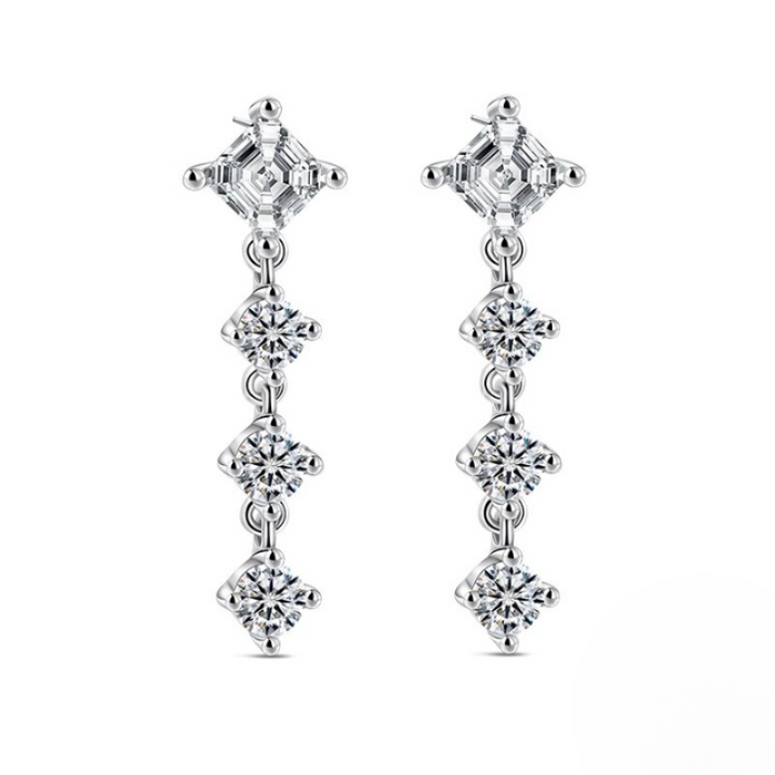 Sterling Silver Charm Double Hoop Earrings For Women