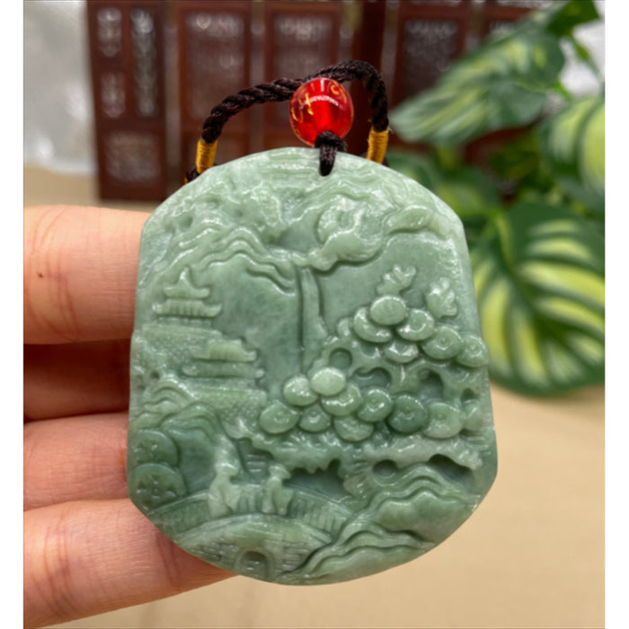 Jade Flowers Bloom and Wealth Pendant