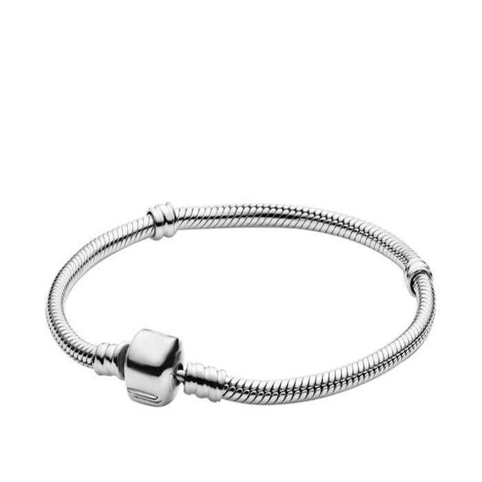 Solid Silver Classic Charms Round Bracelet