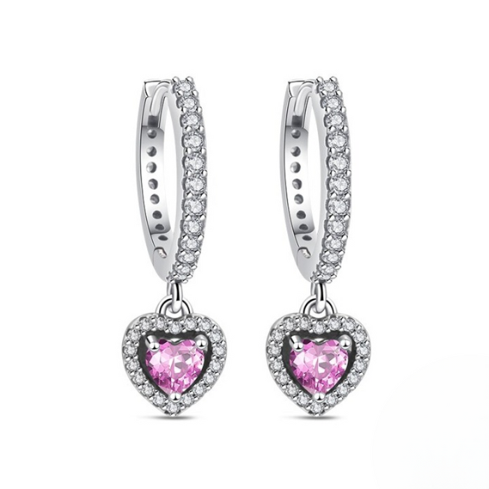 Sterling Silver Charm Double Hoop Earrings For Women