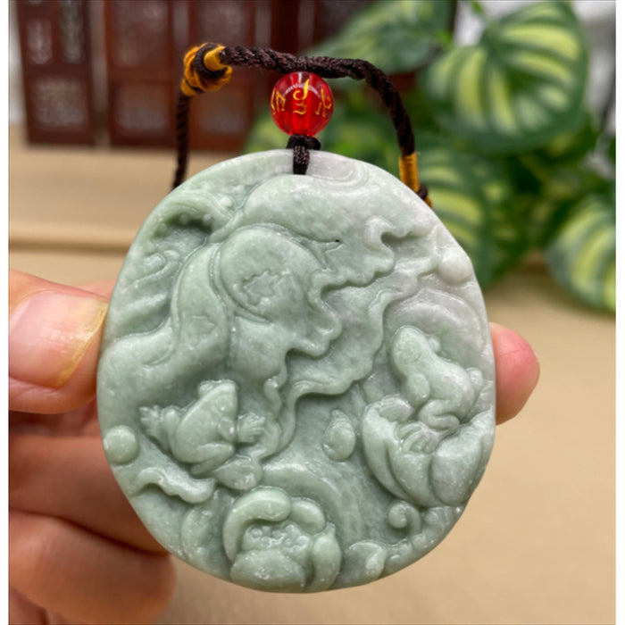 Jade Flowers Bloom and Wealth Pendant