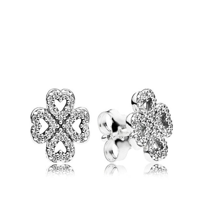 Sterling Silver Sparkling Classic Earrings