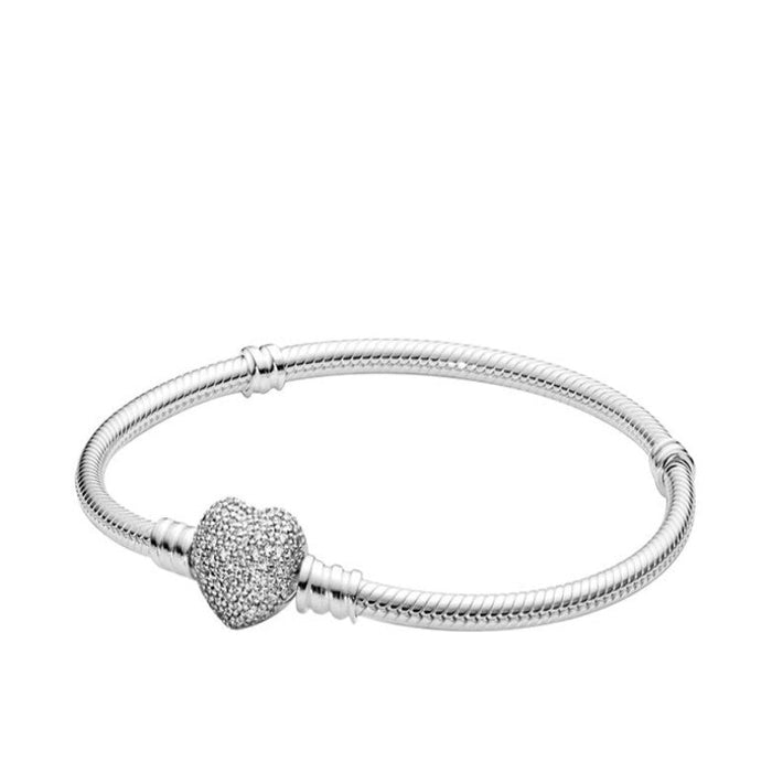 Solid Silver Classic Charms Round Bracelet