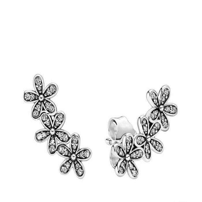 Sterling Silver Sparkling Classic Earrings