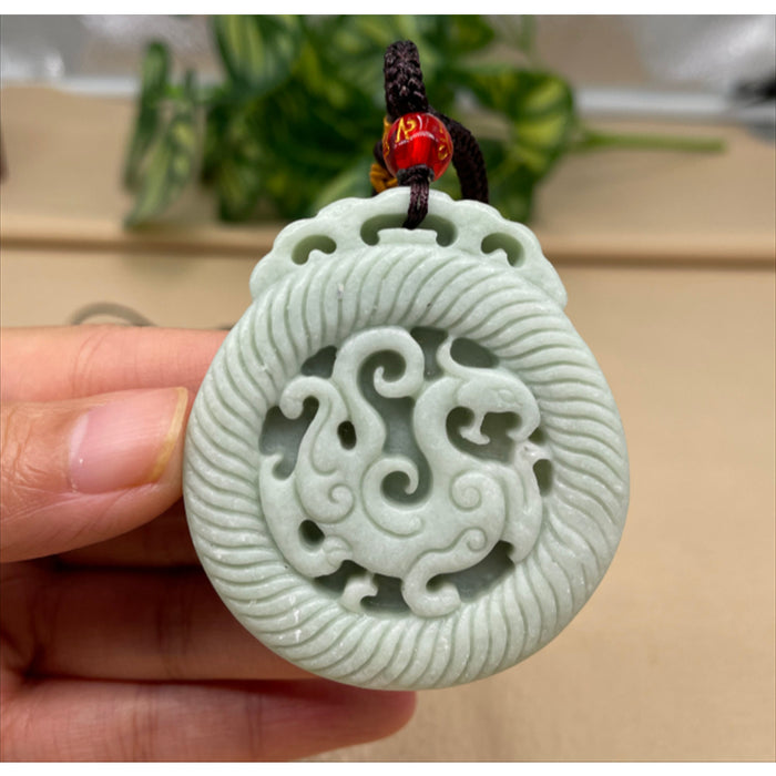 Jade Flowers Bloom and Wealth Pendant