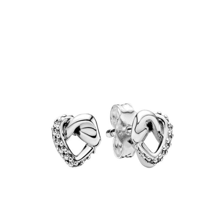 Sterling Clear Zircon Hoop Stud Earrings For Women