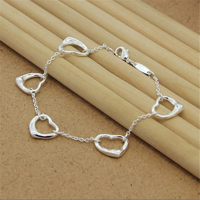 Sterling Silver Charm Jewelry Bracelet For Women